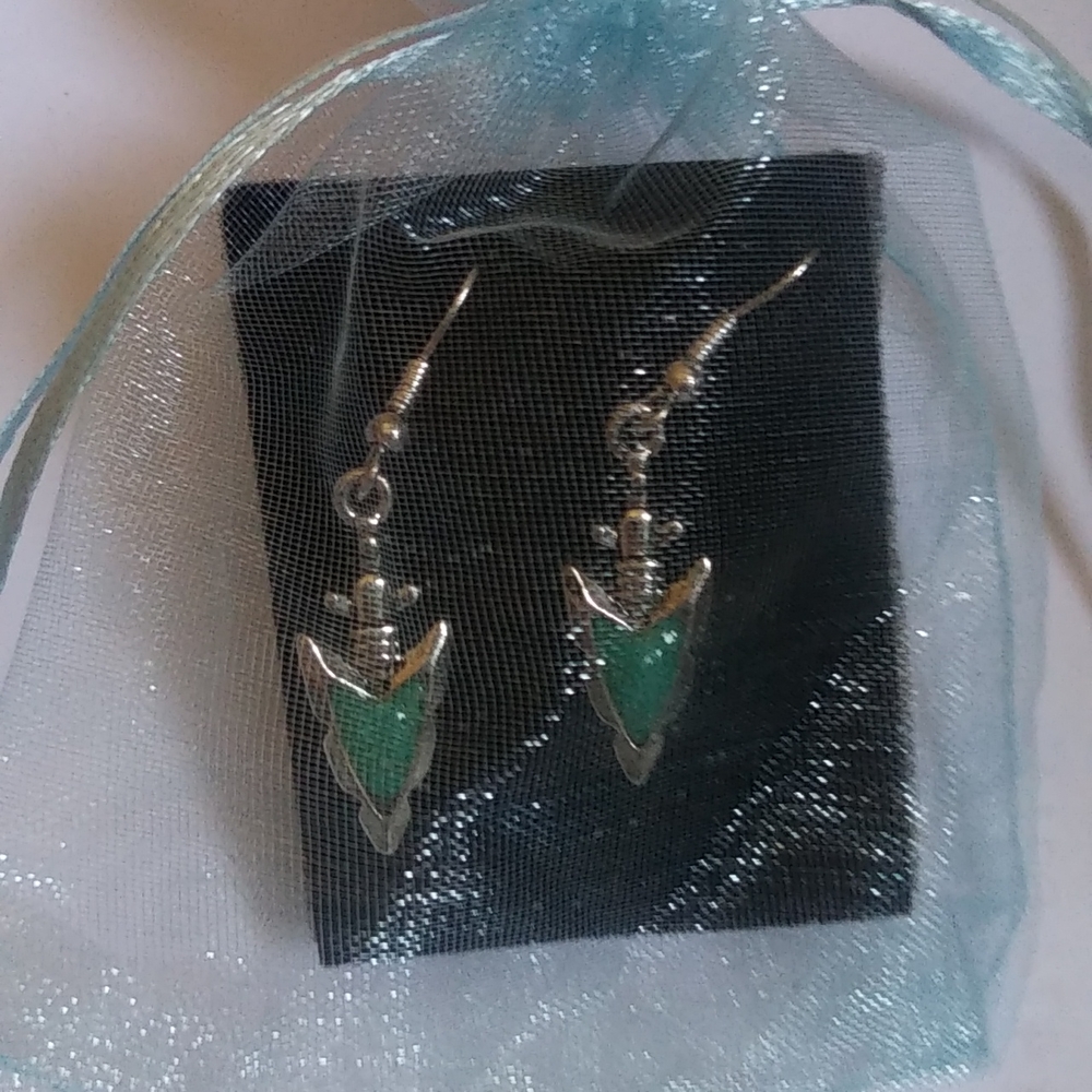 Sterling silver earrings with turquoise gem